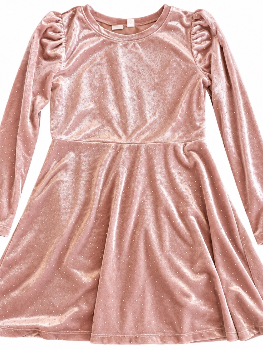 Girls' Gap Pink Velvet Long-Sleeve Skater Dress